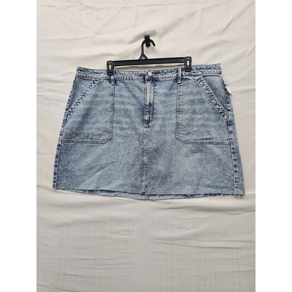 Edited by Remi Bader Womens Mini Denim Skirt Blue Cotton Blend Casual Size 24W